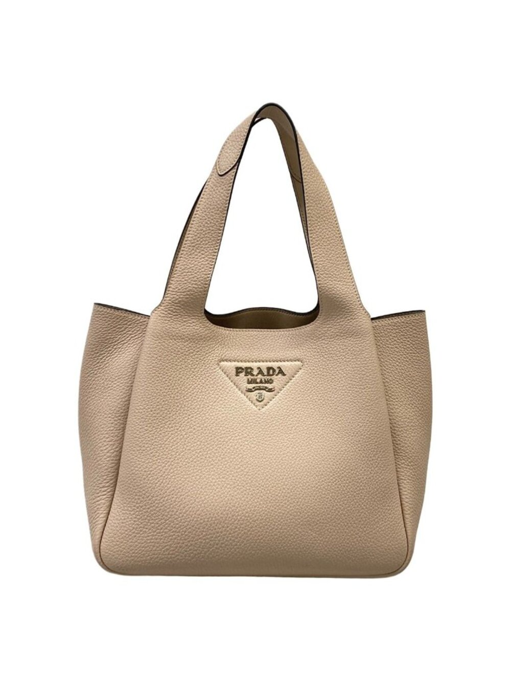Prada Tote Pink Beige Leather